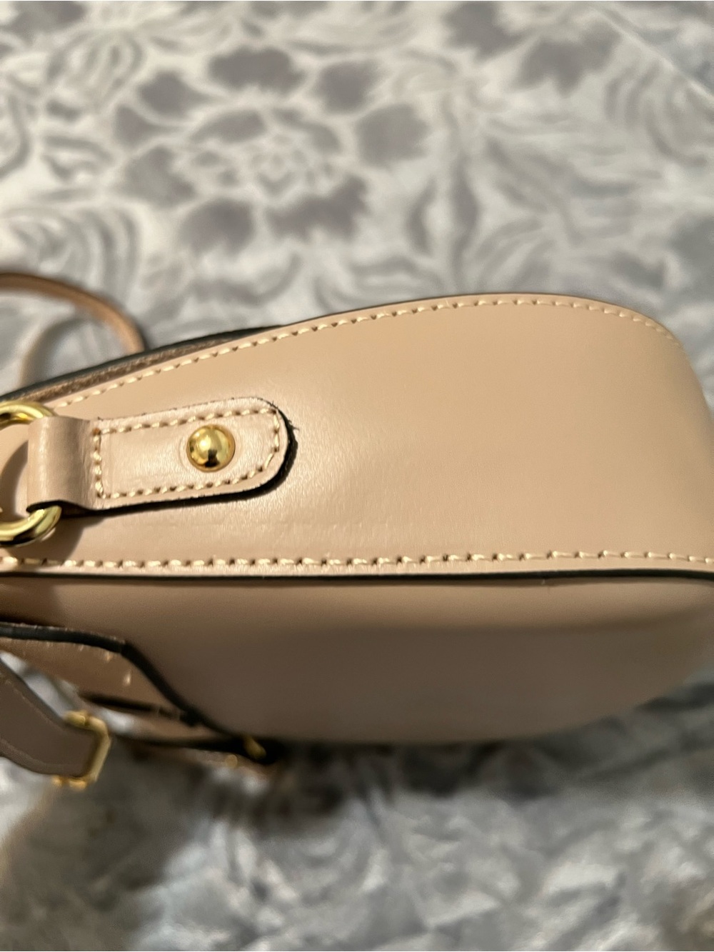 MADE IN ITALY Crossbody Genuine Suede Leather Bag cognac colour, - Picture 10 of 15
